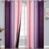 imageOmbre Pink and Purple Blackout Curtains 96 Inches Long Full Room Darkening Curtains for Girls RoomGrommet Thermal Insulated Gradient Drapes Light Blocking Curtains for Bedroom52x96 Inch 2 Panels