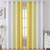 imageEstelar Textiler Yellow and Greyish White Gradient Blackout Curtains Thermal Insulated Ombre Blackout Drapes for Bedroom Room Darkening Energy Saving Curtains for Living Room 52Wx84L 2 Panels