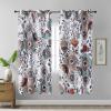 imageEstelar Textiler Classical Blue Floral Printing Curtains for Living Room Curtains 84 Inches Long Room Darkening Thick Grommet Top Farmhouse Window Treatment White Drapes for Bedroom52Wx84L2 PanelsWhite Boho Floral