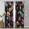 imageEstelar Textiler Classical Blue Floral Printing Curtains for Living Room Curtains 84 Inches Long Room Darkening Thick Grommet Top Farmhouse Window Treatment White Drapes for Bedroom52Wx84L2 PanelsBird and Feather Print