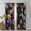 imageEstelar Textiler Classical Blue Floral Printing Curtains for Living Room Curtains 84 Inches Long Room Darkening Thick Grommet Top Farmhouse Window Treatment White Drapes for Bedroom52Wx84L2 PanelsBird and Feather Print