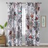 imageEstelar Textiler Classical Blue Floral Printing Curtains for Living Room Curtains 84 Inches Long Room Darkening Thick Grommet Top Farmhouse Window Treatment White Drapes for Bedroom52Wx84L2 PanelsWhite Boho Floral