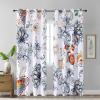 imageEstelar Textiler Classical Blue Floral Printing Curtains for Living Room Curtains 84 Inches Long Room Darkening Thick Grommet Top Farmhouse Window Treatment White Drapes for Bedroom52Wx84L2 PanelsWhite Blue Floral