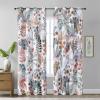 imageEstelar Textiler Classical Blue Floral Printing Curtains for Living Room Curtains 84 Inches Long Room Darkening Thick Grommet Top Farmhouse Window Treatment White Drapes for Bedroom52Wx84L2 PanelsLeaf Print