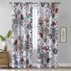 imageEstelar Textiler Classical Blue Floral Printing Curtains for Living Room Curtains 84 Inches Long Room Darkening Thick Grommet Top Farmhouse Window Treatment White Drapes for Bedroom52Wx84L2 PanelsWhite Boho Floral