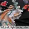 imageEstelar Textiler Classical Blue Floral Printing Curtains for Living Room Curtains 84 Inches Long Room Darkening Thick Grommet Top Farmhouse Window Treatment White Drapes for Bedroom52Wx84L2 PanelsBlack Boho Floral