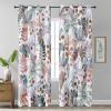 imageEstelar Textiler Classical Blue Floral Printing Curtains for Living Room Curtains 84 Inches Long Room Darkening Thick Grommet Top Farmhouse Window Treatment White Drapes for Bedroom52Wx84L2 PanelsLeaf Print