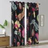 imageEstelar Textiler Classical Blue Floral Printing Curtains for Living Room Curtains 84 Inches Long Room Darkening Thick Grommet Top Farmhouse Window Treatment White Drapes for Bedroom52Wx84L2 PanelsBird and Feather Print