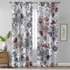 imageEstelar Textiler Classical Blue Floral Printing Curtains for Living Room Curtains 84 Inches Long Room Darkening Thick Grommet Top Farmhouse Window Treatment White Drapes for Bedroom52Wx84L2 PanelsWhite Boho Floral