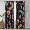 imageEstelar Textiler Classical Blue Floral Printing Curtains for Living Room Curtains 84 Inches Long Room Darkening Thick Grommet Top Farmhouse Window Treatment White Drapes for Bedroom52Wx84L2 PanelsBird and Feather Print