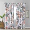 imageEstelar Textiler Classical Blue Floral Printing Curtains for Living Room Curtains 84 Inches Long Room Darkening Thick Grommet Top Farmhouse Window Treatment White Drapes for Bedroom52Wx84L2 PanelsLeaf Print