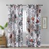 imageEstelar Textiler Classical Blue Floral Printing Curtains for Living Room Curtains 84 Inches Long Room Darkening Thick Grommet Top Farmhouse Window Treatment White Drapes for Bedroom52Wx84L2 PanelsWhite Boho Floral