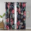 imageEstelar Textiler Classical Blue Floral Printing Curtains for Living Room Curtains 84 Inches Long Room Darkening Thick Grommet Top Farmhouse Window Treatment White Drapes for Bedroom52Wx84L2 PanelsFloral Print