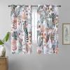 imageEstelar Textiler Classical Blue Floral Printing Curtains for Living Room Curtains 84 Inches Long Room Darkening Thick Grommet Top Farmhouse Window Treatment White Drapes for Bedroom52Wx84L2 PanelsLeaf Print