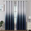 imageEstelar Textiler Black and Greyish White Blackout Curtains for Bedroom Ombre Black out Curtains 84 Inch long for Living RoomRoom Darkening Thermal Insulated Grommet Window Drapes52x84 Inch2 PanelsNavy Blue and Greyish White