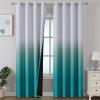 imageEstelar Textiler Black and Greyish White Blackout Curtains for Bedroom Ombre Black out Curtains 84 Inch long for Living RoomRoom Darkening Thermal Insulated Grommet Window Drapes52x84 Inch2 PanelsTeal and Greyish White
