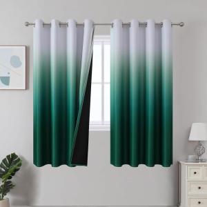 imageEstelar Textiler Black and Greyish White Blackout Curtains for Bedroom Ombre Black out Curtains 84 Inch long for Living RoomRoom Darkening Thermal Insulated Grommet Window Drapes52x84 Inch2 PanelsGreen and Greyish White