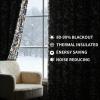 imageEstelar Textiler Green Velvet Floral Pattern Blackout Curtains for Living Room 96 Inches Long 2 Panels Luxury Room Darkening Thermal Insulated Grommet Window Curtains ampamp Drapes for Bedroom 52Wx96LBlack