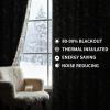 imageEstelar Textiler Green Velvet Floral Pattern Blackout Curtains for Living Room 96 Inches Long 2 Panels Luxury Room Darkening Thermal Insulated Grommet Window Curtains ampamp Drapes for Bedroom 52Wx96LGrey