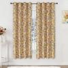 imageEstelar Textiler Green Velvet Floral Pattern Blackout Curtains for Living Room 96 Inches Long 2 Panels Luxury Room Darkening Thermal Insulated Grommet Window Curtains ampamp Drapes for Bedroom 52Wx96LMustard Yellow