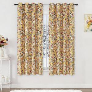 imageEstelar Textiler Green Velvet Floral Pattern Blackout Curtains for Living Room 96 Inches Long 2 Panels Luxury Room Darkening Thermal Insulated Grommet Window Curtains ampamp Drapes for Bedroom 52Wx96LMustard Yellow