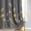 image:imageEstelar Textiler Dark Grey Blackout Curtains amp Drapes 84 Inch Length 2 Panels Set for Living Room Thermal Insulated Room Darkening Gold Palm Leaf Pattern Grommet Drapes for Bedroom 52Wx84LDark Gray