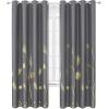 image:imageEstelar Textiler Dark Grey Blackout Curtains amp Drapes 84 Inch Length 2 Panels Set for Living Room Thermal Insulated Room Darkening Gold Palm Leaf Pattern Grommet Drapes for Bedroom 52Wx84LDark Gray