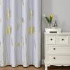image:imageEstelar Textiler Greyish White Room Darkening Curtains 84 Inches Long for Bedroom Gold Palm Leaf and Wheat Pattern Light Filtering Window Curtain Drapes for Living Room 52Wx84L 2 Panels