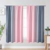 image:imageEstelar Textiler Purple and Grey Blackout Curtains for Girls Bedroom Full Room Darkening Rod Pocket Ombre Curtains for Kids Room Thermal Insulated Light Blocking Gradient Drapes 42Wx63L 2 PanelsPink and Grey