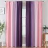 image:imageEstelar Textiler Purple and Grey Blackout Curtains for Girls Bedroom Full Room Darkening Rod Pocket Ombre Curtains for Kids Room Thermal Insulated Light Blocking Gradient Drapes 42Wx63L 2 PanelsPink and Purple