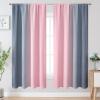 image:imageEstelar Textiler Purple and Grey Blackout Curtains for Girls Bedroom Full Room Darkening Rod Pocket Ombre Curtains for Kids Room Thermal Insulated Light Blocking Gradient Drapes 42Wx63L 2 PanelsPink and Grey