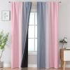 image:imageEstelar Textiler Purple and Grey Blackout Curtains for Girls Bedroom Full Room Darkening Rod Pocket Ombre Curtains for Kids Room Thermal Insulated Light Blocking Gradient Drapes 42Wx63L 2 PanelsPink and Grey