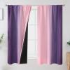 image:imageEstelar Textiler Purple and Grey Blackout Curtains for Girls Bedroom Full Room Darkening Rod Pocket Ombre Curtains for Kids Room Thermal Insulated Light Blocking Gradient Drapes 42Wx63L 2 PanelsPink and Purple