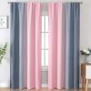 image:imageEstelar Textiler Purple and Grey Blackout Curtains for Girls Bedroom Full Room Darkening Rod Pocket Ombre Curtains for Kids Room Thermal Insulated Light Blocking Gradient Drapes 42Wx63L 2 PanelsPink and Grey