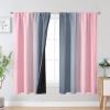 image:imageEstelar Textiler Purple and Grey Blackout Curtains for Girls Bedroom Full Room Darkening Rod Pocket Ombre Curtains for Kids Room Thermal Insulated Light Blocking Gradient Drapes 42Wx63L 2 PanelsPink and Grey