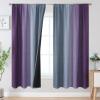image:imageEstelar Textiler Purple and Grey Blackout Curtains for Girls Bedroom Full Room Darkening Rod Pocket Ombre Curtains for Kids Room Thermal Insulated Light Blocking Gradient Drapes 42Wx63L 2 PanelsGrey and Purple