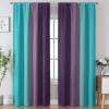 image:imageEstelar Textiler Purple and Grey Blackout Curtains for Girls Bedroom Full Room Darkening Rod Pocket Ombre Curtains for Kids Room Thermal Insulated Light Blocking Gradient Drapes 42Wx63L 2 PanelsTeal and Purple