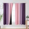 image:imageEstelar Textiler Purple and Grey Blackout Curtains for Girls Bedroom Full Room Darkening Rod Pocket Ombre Curtains for Kids Room Thermal Insulated Light Blocking Gradient Drapes 42Wx63L 2 PanelsPink and Purple