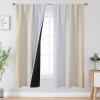 image:imageEstelar Textiler Purple and Grey Blackout Curtains for Girls Bedroom Full Room Darkening Rod Pocket Ombre Curtains for Kids Room Thermal Insulated Light Blocking Gradient Drapes 42Wx63L 2 PanelsBeige and Greyish White