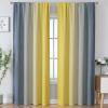 image:imageEstelar Textiler Purple and Grey Blackout Curtains for Girls Bedroom Full Room Darkening Rod Pocket Ombre Curtains for Kids Room Thermal Insulated Light Blocking Gradient Drapes 42Wx63L 2 PanelsYellow and Grey