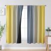 image:imageEstelar Textiler Purple and Grey Blackout Curtains for Girls Bedroom Full Room Darkening Rod Pocket Ombre Curtains for Kids Room Thermal Insulated Light Blocking Gradient Drapes 42Wx63L 2 PanelsYellow and Grey
