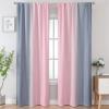 image:imageEstelar Textiler Purple and Grey Blackout Curtains for Girls Bedroom Full Room Darkening Rod Pocket Ombre Curtains for Kids Room Thermal Insulated Light Blocking Gradient Drapes 42Wx63L 2 PanelsPink and Grey