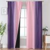 image:imageEstelar Textiler Purple and Grey Blackout Curtains for Girls Bedroom Full Room Darkening Rod Pocket Ombre Curtains for Kids Room Thermal Insulated Light Blocking Gradient Drapes 42Wx63L 2 PanelsPink and Purple