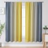 image:imageEstelar Textiler Purple and Grey Blackout Curtains for Girls Bedroom Full Room Darkening Rod Pocket Ombre Curtains for Kids Room Thermal Insulated Light Blocking Gradient Drapes 42Wx63L 2 PanelsYellow and Grey