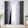image:imageEstelar Textiler Purple and Grey Blackout Curtains for Girls Bedroom Full Room Darkening Rod Pocket Ombre Curtains for Kids Room Thermal Insulated Light Blocking Gradient Drapes 42Wx63L 2 PanelsBlack and Greyish White