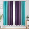 image:imageEstelar Textiler Purple and Grey Blackout Curtains for Girls Bedroom Full Room Darkening Rod Pocket Ombre Curtains for Kids Room Thermal Insulated Light Blocking Gradient Drapes 42Wx63L 2 PanelsTeal and Purple