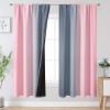 image:imageEstelar Textiler Purple and Grey Blackout Curtains for Girls Bedroom Full Room Darkening Rod Pocket Ombre Curtains for Kids Room Thermal Insulated Light Blocking Gradient Drapes 42Wx63L 2 PanelsPink and Grey