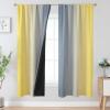 image:imageEstelar Textiler Purple and Grey Blackout Curtains for Girls Bedroom Full Room Darkening Rod Pocket Ombre Curtains for Kids Room Thermal Insulated Light Blocking Gradient Drapes 42Wx63L 2 PanelsYellow and Grey
