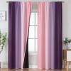 image:imageEstelar Textiler Purple and Grey Blackout Curtains for Girls Bedroom Full Room Darkening Rod Pocket Ombre Curtains for Kids Room Thermal Insulated Light Blocking Gradient Drapes 42Wx63L 2 PanelsPink and Purple