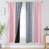 image:imageEstelar Textiler Purple and Grey Blackout Curtains for Girls Bedroom Full Room Darkening Rod Pocket Ombre Curtains for Kids Room Thermal Insulated Light Blocking Gradient Drapes 42Wx63L 2 PanelsPink and Grey